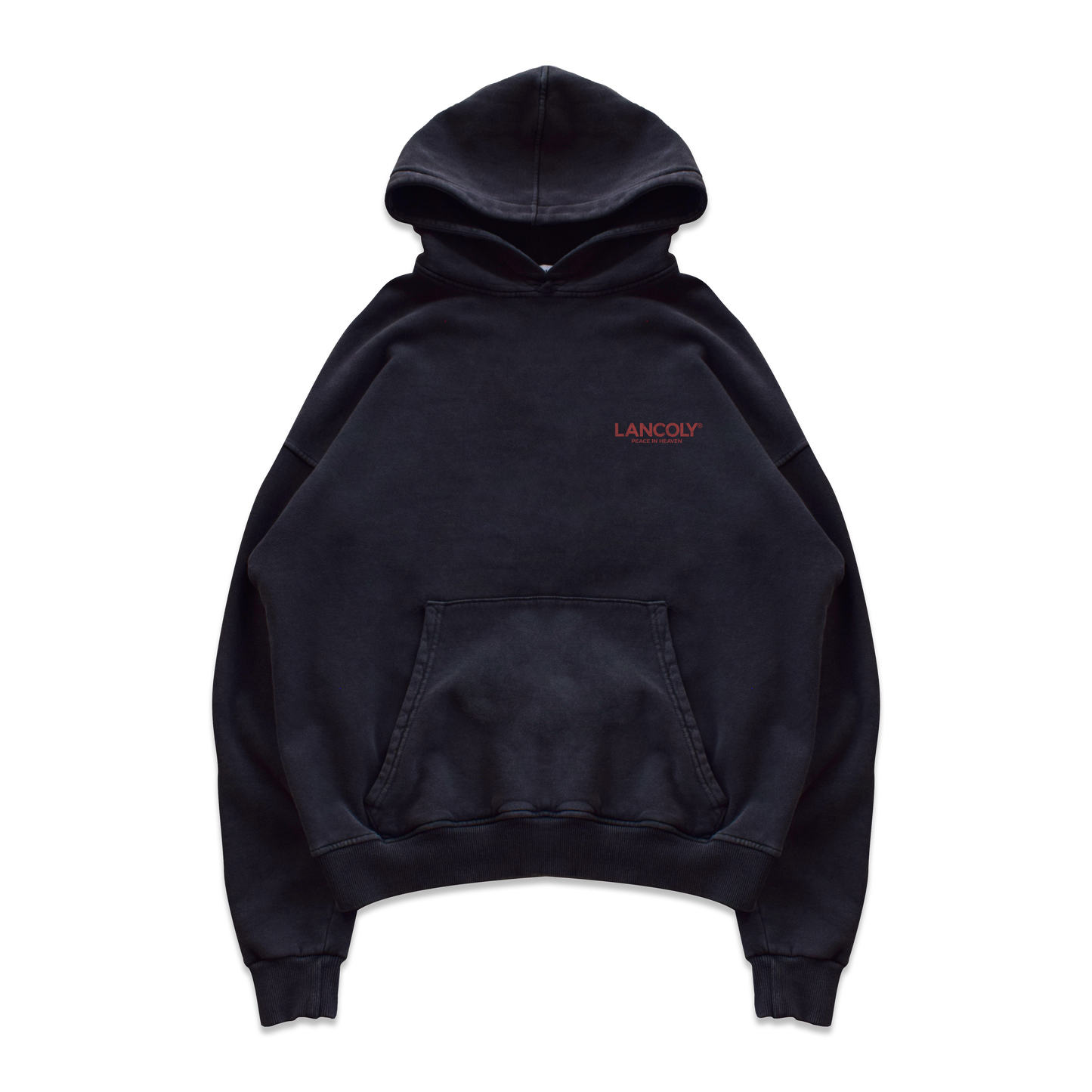 BLACK WASHED ESSENTIAL HOODIE