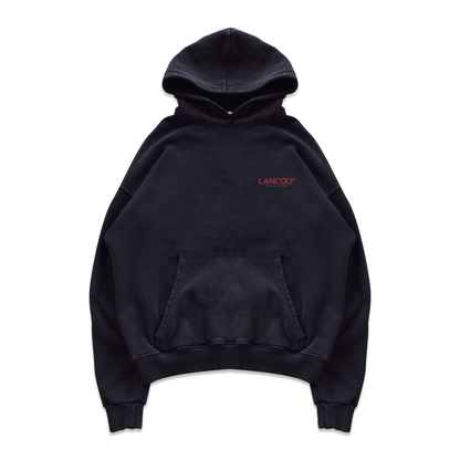 BLACK WASHED ESSENTIAL HOODIE